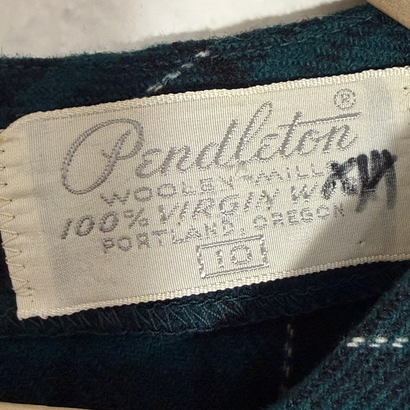 Rare Vintage 1950s–60s Pendleton Wool Green Plaid Jumper Dress Collector’s Piece - Picture 7 of 12